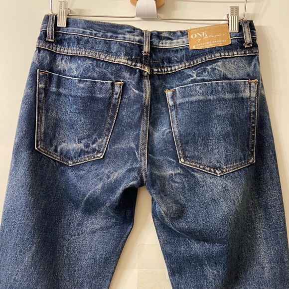 One Teaspoon Awesome Baggies Blue Distressed Jeans 27 - Picture 6 of 12